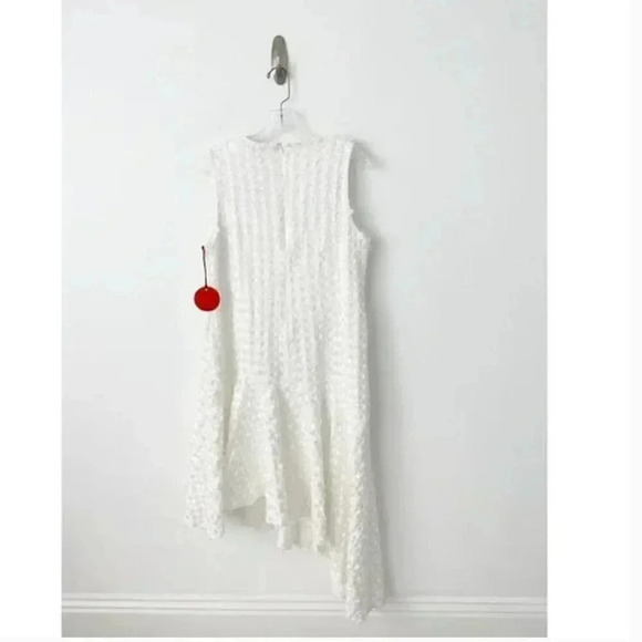 NWT Anthropologie Eva Franco White Textured Asymmetrical Holiday Event Dress 4 - Picture 6 of 9